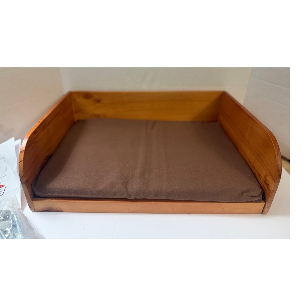 The Refined Feline Kit-In-Box Solid Wood Desk Side Cat Bed Cherry Finish